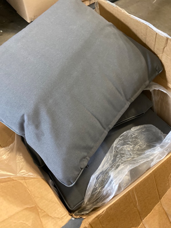 Photo 2 of Aoodor 23” x 24” Outdoor Patio Deep Seating Cushion Set with Storage Bag Single Chair Sofa Seat/Back Cushion- Set of 2 

