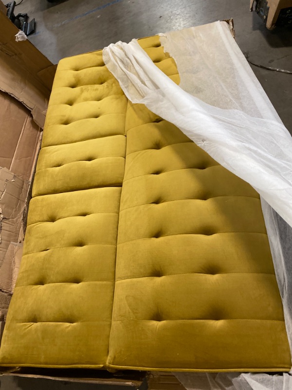 Photo 2 of Yellow Velvet 2-Seats Twin Sofa Beds NEW 
