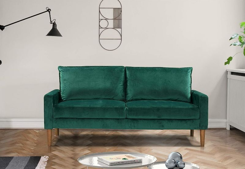 Photo 1 of US Pride Furniture Velvet Square arm Sofas, Green NEW 
