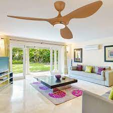 Photo 1 of reiga 52" Ceiling Fan with Dimmable LED Light Kit Remote Control Modern ABS Blades Quiet Reversible DC Motor for Kitchen, Patio, Living Room, Bedroom (Maple Color) NEW 