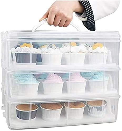 Photo 1 of 3 Tier Cupcake Carrier with Lid,Holds 36 Cupcakes  NEW 