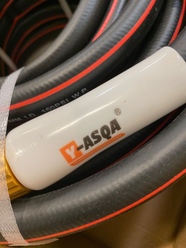 Photo 3 of Y-ASQA Rubber Hybrid Garden Hose 50 ft, Flexible, Leakproof, Lightweight Lead In Hose 5/8" Diameter x 50ft Kink Resistant 150PSI Durable High Burst Strength Industrial Water Hose NEW 
