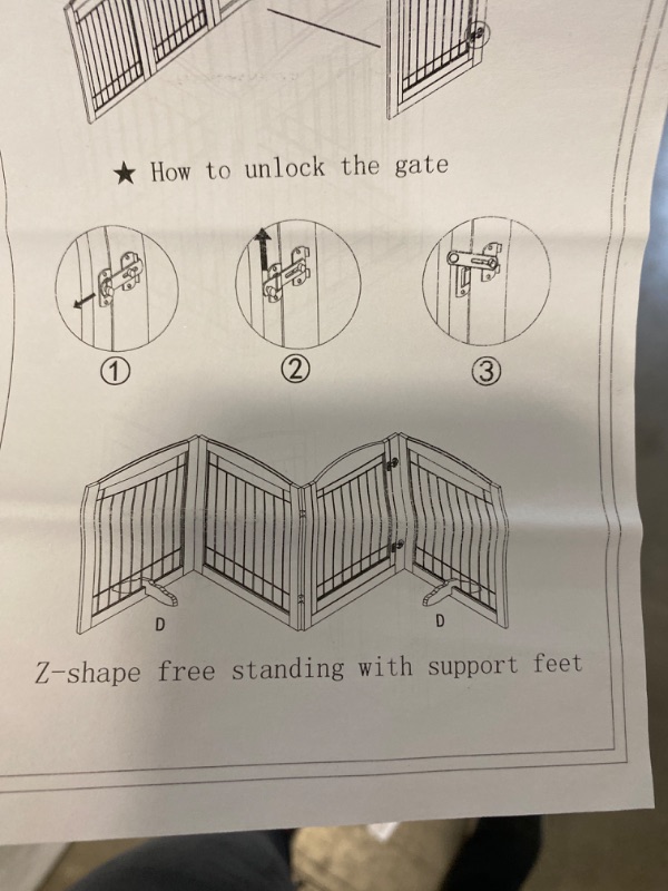 Photo 2 of  Freestanding Wire Pet Gate for Dogs, Dog Gate for The Houes, Doorway, Stairs, Pet Puppy Safety Fence,Set of Support Feet Included NEW 