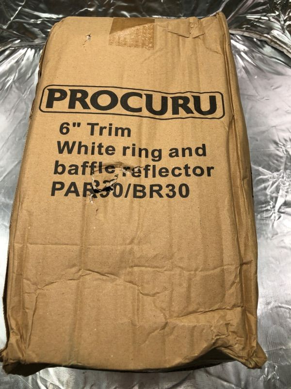 Photo 1 of 12-Pack] PROCURU 6" Metal Recessed Can Light Trim Cover, Step Baffle with Ring, White
Brand: PROCURU