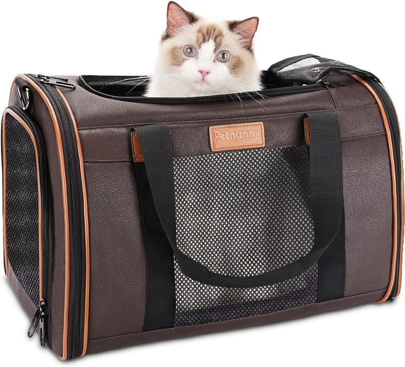 Photo 1 of PETNANNY Pet Carrier - Cat Carrier for Large Cats 20 lbs, Soft Dog Carriers for Small Dogs Puppy with Side Pocket, Top Load Cat Carrier Bag for 2 Small/Medium Cats
