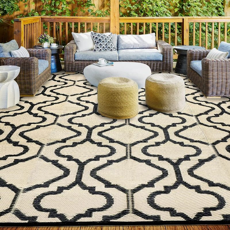 Photo 1 of joyrally Outdoor Rug,Reversible Mats,6'x9' Outdoor Plastic Straw Rug,Indoor Outdoor Rug for Patio Clearance,Portable Camping Rug,Waterproof Outdoor Area Rug,Rv,Porch,Deck,Camper,Balcony,Backyard
