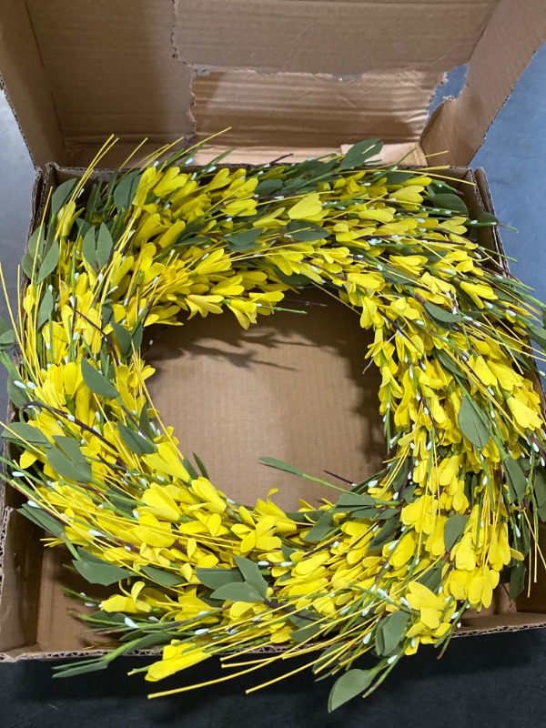 Photo 2 of Yellow Forsythia Door Wreath