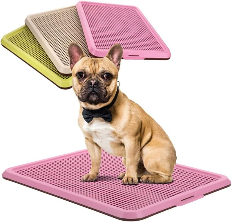 Photo 1 of BANU Puppy Pee Pad Holder Indoor Outdoor Dog Potty Toilet Training Tray 20" x 16" for Small and Medium Dogs (Pink) NEW 
