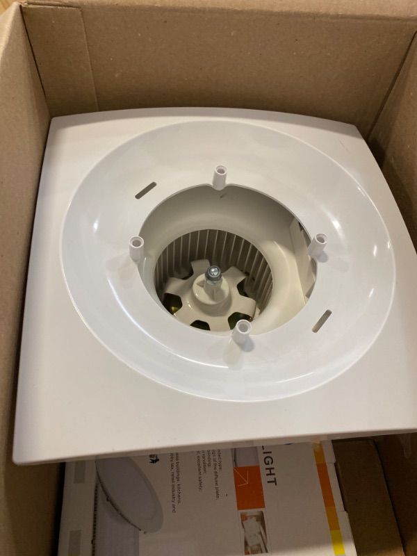 Photo 1 of Zeyzer Bathroom Exhaust Fan with Light LED Square Quiet Ceiling Mount Ventilation Fan Combination for Bathroom/Shower/Restroom/Home/Office, 110 CFM 1.0 Sones 4 Inches Duct 110V, White
