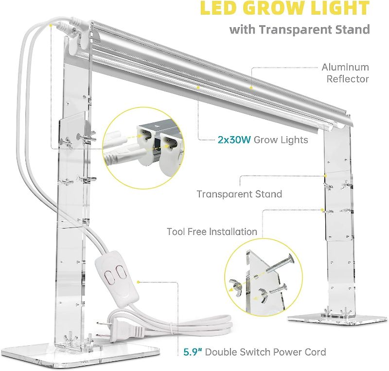 Photo 1 of LED Grow Light with Double Switch Power Cord (ONLY LED LIGHT, STAND NOT INCLUDED)