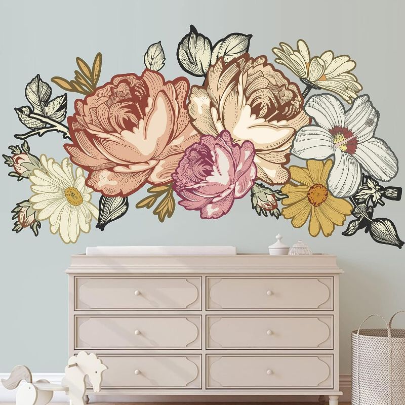 Photo 1 of Large Floral Wall Decor, Flower Wall Sticker NEW 