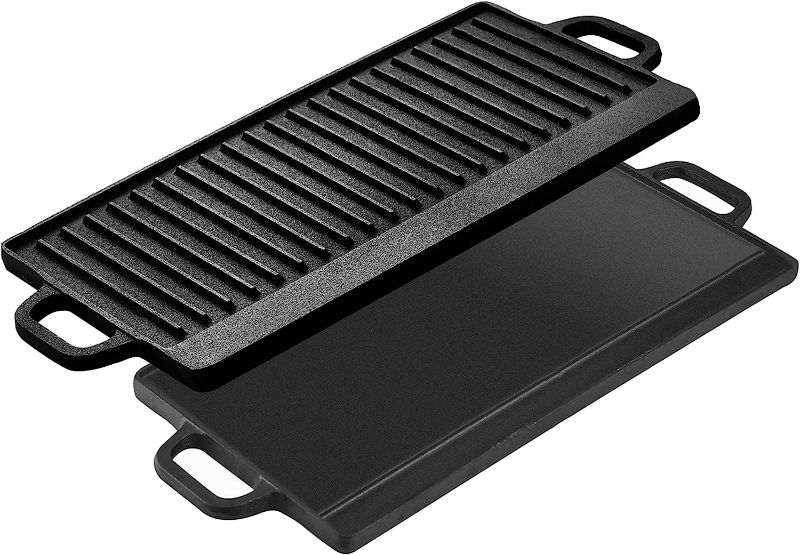 Photo 1 of Velaze Cast Iron Griddle, Grill Pan Griddle Grill with Dual handles, Nonstick Griddle Grill Use On Open Fire & In Oven, Grilling Grill Perfect For meats Steaks Fish And Vegetables NEW 
