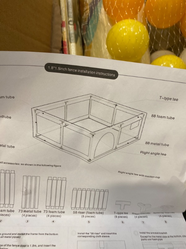 Photo 3 of ORIEVIR Baby Playpen,71" X 59"Baby Playpen for Toddler,Baby Playard 300D Cloth,Playpen for Babies with mat,Sturdy Safety Play Yard,Baby Activity Center,Babys Fence Play Area with 30 PCS Ocean Balls 
