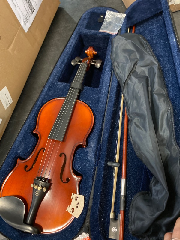 Photo 2 of Monoprice Flamed Maple Violin with Music Stand, Violin Stand, Case, Bow, and Rosin - Stage Right Sonata