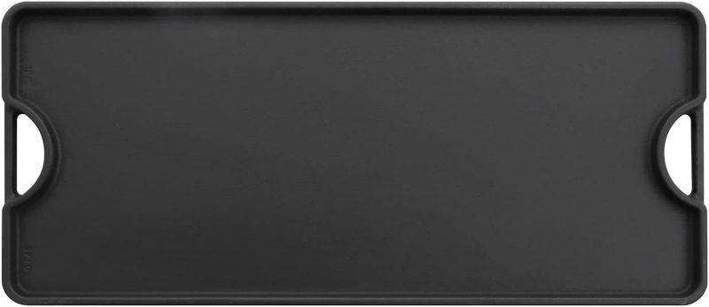 Photo 1 of Thor Kitchen Cast Iron Reversible Double Burner Plate for Grilling, Grill Plate Griddle Pan with Handles, BBQ Plate on the Burner, 21.5 in x 9.5 in, Black, NEW 
