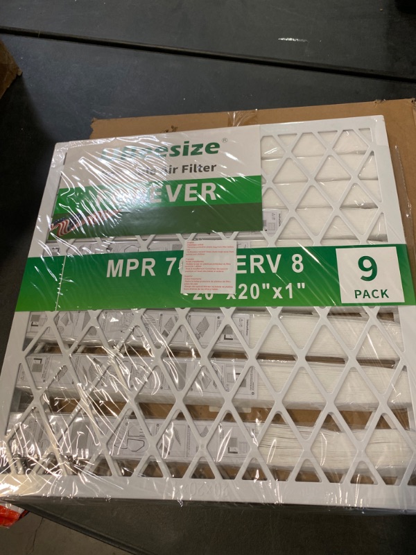 Photo 1 of UBeesize Reusable Air Filter 20x20x1 (9-Pack), MERV 8 MPR 700 AC/HVAC Furnace Filters,Deep Pleated Air Cleaner, (Actual Size 19.5" x 19.5" x 0.8"),1x Reusable ABS Frame+9 x Filter,Breathe Fresher 20x20x1 1 frame + 9 Filters