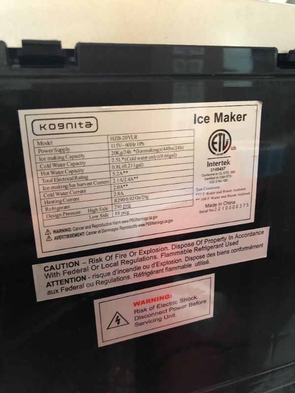 Photo 1 of Kognita 2 in 1 Counter Top Ice Maker & Water Dispenser Combo, Small Ice Machine Maker Water Cooler Dispenser Provides Hot & Cold Water, Bullet Ice Cubes, 40 LBS Per Day, 12 PC Ready in 8 Mins