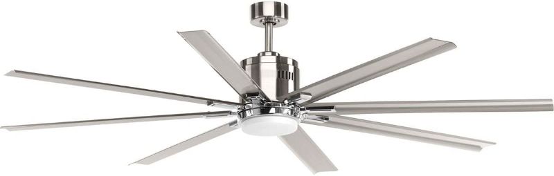 Photo 1 of 72" Ceiling Fan Brushed Nickel with Aluminum Blades 