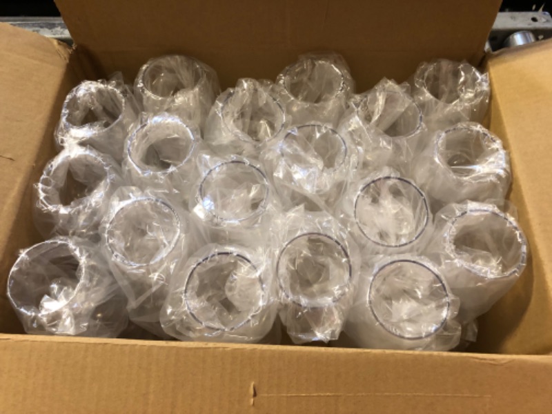 Photo 2 of 36 piece Stemless Unbreakable Crystal Clear Plastic Wine Glasses Set of 36 (12 Ounces)