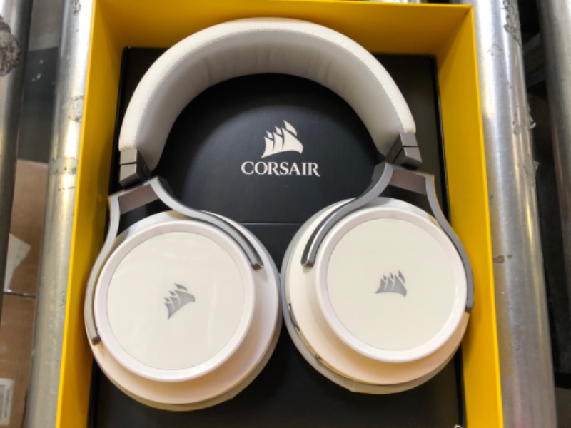 Photo 2 of Corsair Virtuoso RGB Wireless Gaming Headset - High-Fidelity 7.1 Surround Sound w/Broadcast Quality Microphone - Memory Foam Earcups - 20 Hour Battery Life - Works with PC, PS5, PS4 – White, Premium White Headset