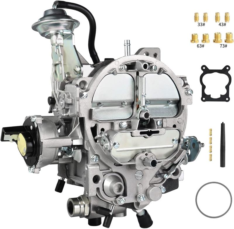 Photo 1 of 4 Barrel Carburetor for Rochester Quadrajet 4MV 1904R 1906R Carb Vacuum Secondary 750 CFM, Fit for GMC Chevy Chevrolet Cadilla Trucks 1980-89 305-350c.i.Engines Electric Choke W/Gaskets jets