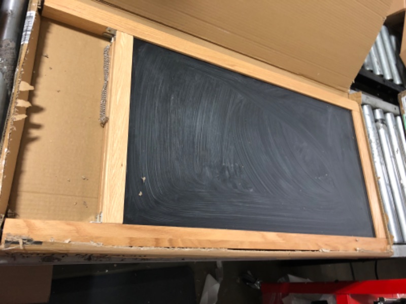 Photo 1 of Solid Oak Wood A-Frame Chalkboard Signs, 40 x 20 Inches Large Sandwich Board for Ourdoor & Indoor, Double-Sided, Freestanding Sandwich Board Menu Board for Restaurant, Business or Wedding Natural Oak