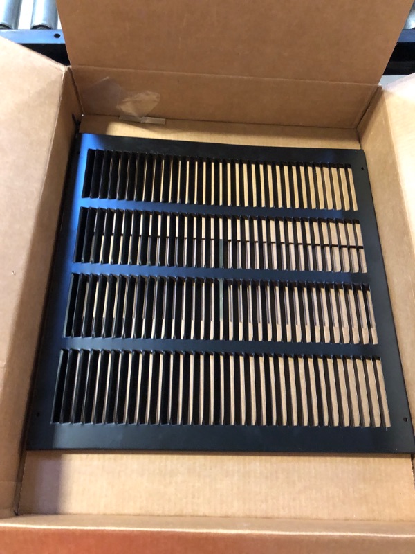 Photo 2 of 18" X 18" Steel Return Air Grilles - Sidewall and Ceiling - HVAC Duct Cover - Black [Outer Dimensions: 19.75" w X 19.75" h]
