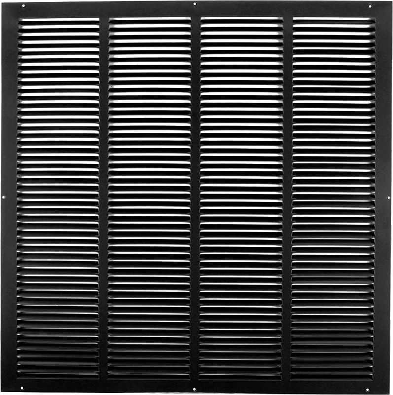 Photo 1 of 18" X 18" Steel Return Air Grilles - Sidewall and Ceiling - HVAC Duct Cover - Black [Outer Dimensions: 19.75" w X 19.75" h]
