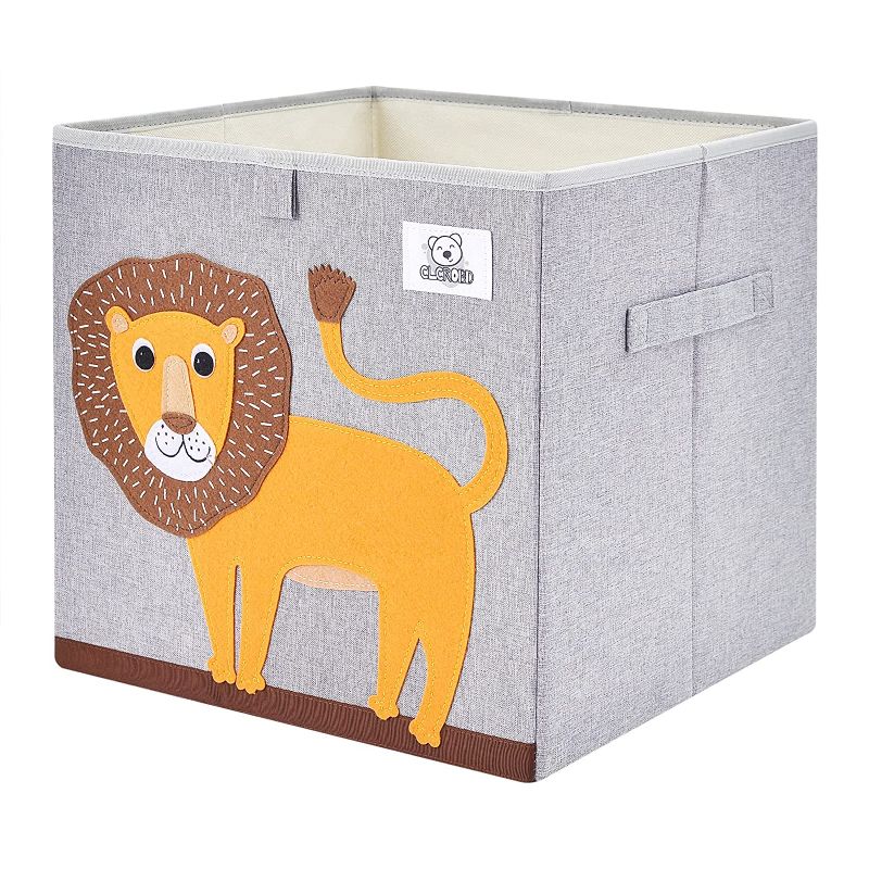 Photo 1 of CLCROBD Foldable Animal Cube Storage Bins Fabric Toy Box/Chest/Organizer for Toddler/Kids Nursery, Playroom, 13 inch (Lion)
