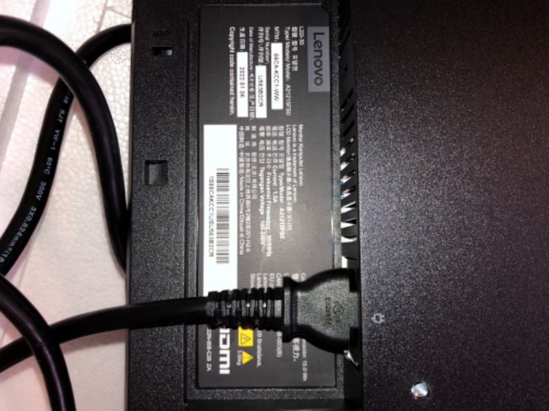 Photo 1 of Lenovo D22e-20 21.5" Full HD WLED LCD Monitor - 16:9 - Raven Black
