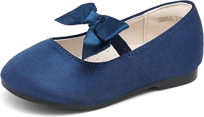 Photo 1 of DREAM PAIRS Girl's Mary Jane Front Bow Elastic Strap Ballerina Flat(Toddler)
size 4
