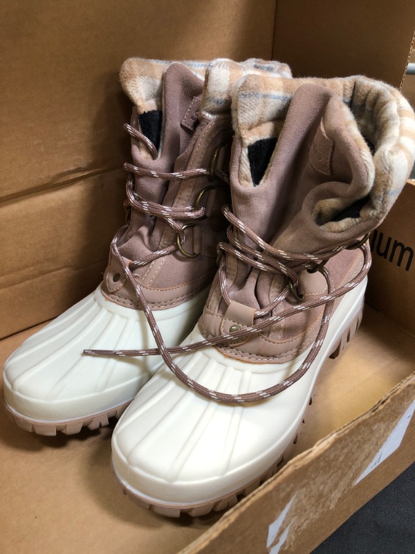 Photo 2 of Skechers Women's Waterproof Cold Weather Boot Snow 8 Natural/Pink