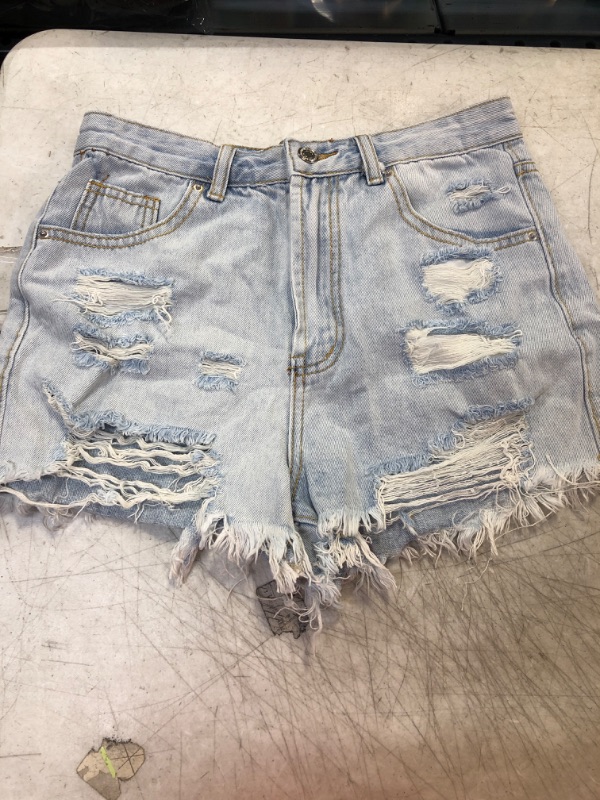 Photo 1 of womens small light washed distressed jean shorts