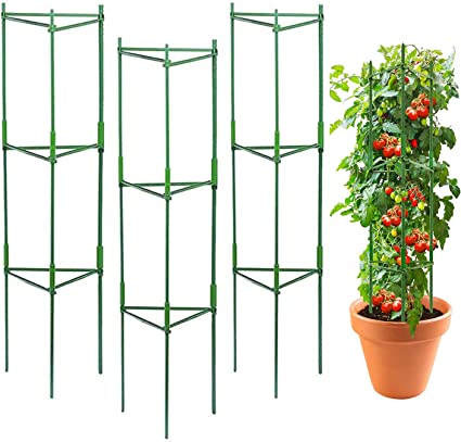 Photo 1 of  3-Pack Tomato Cage for Garden Plant Cages, Up to 48inch Plant Supports Tomato Trellis Stakes for Potted Plants, Heavy Duty Tomato Cages Cucumber Trellis for Garden Vertical Climbing Plants Flowers