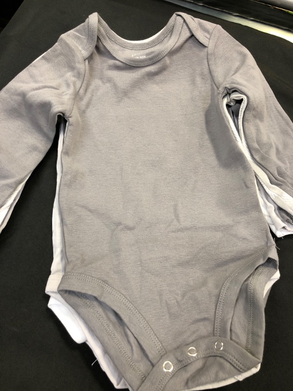 Photo 2 of Hanes Baby Long Sleeve Bodysuit, Ultimate Flexy Bodysuits Boys & Girls, 5-Pack