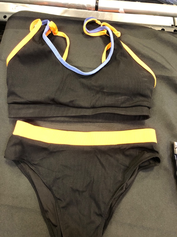 Photo 1 of 2 PC BATHING SUIT BLACK SIZE MEDIUM