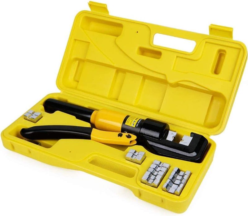 Photo 1 of 10 Tons Hydraulic Wire Battery Cable Lug Terminal Crimper Crimping Tool With 9 Pairs of Dies
