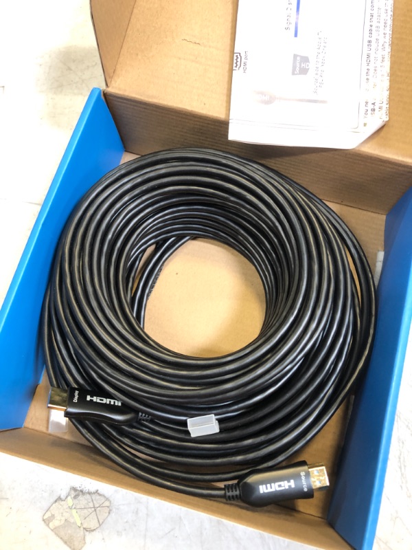 Photo 1 of 4K Fiber Optic HDMI Cable 100 Feet, 18Gbps 4K 60Hz(4:4:4 HDR10 HDCP2.2) 1440p 144Hz High Speed Ultra HD One-Direction Cord Compatible with Apple-TV Ps4 Xbox One