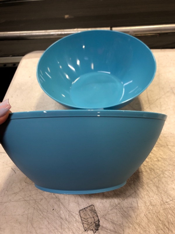 Photo 1 of 2 COUNT BLUE PLASTIC BOWLS