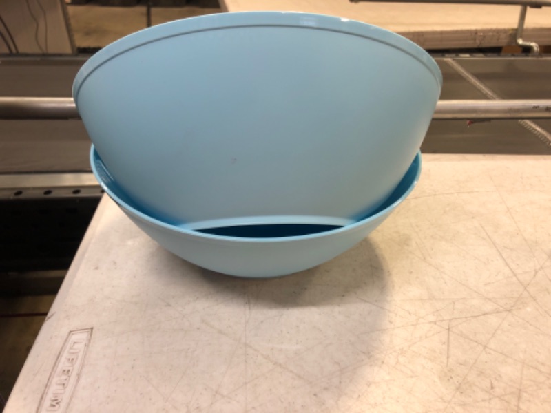 Photo 1 of 2 COUNT BLUE PLASTIC BOWLS