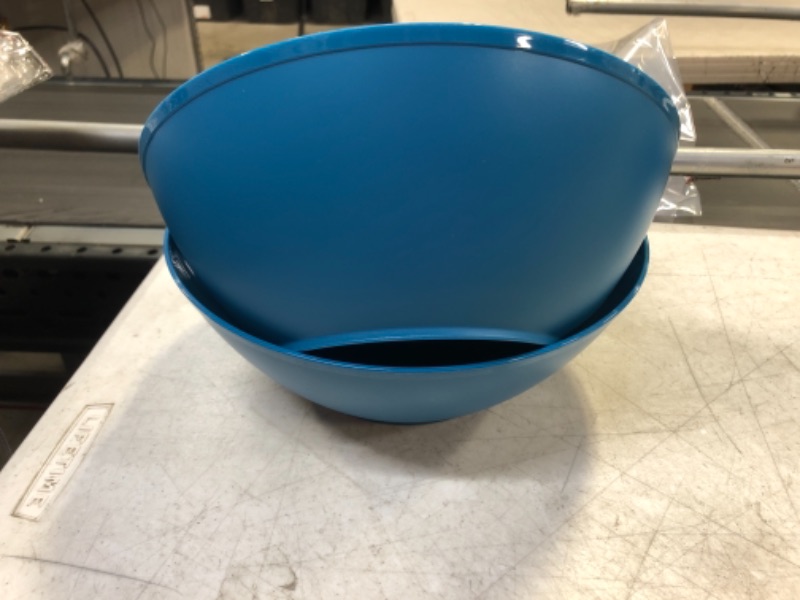 Photo 1 of 2 COUNT BLUE PLASTIC BOWLS