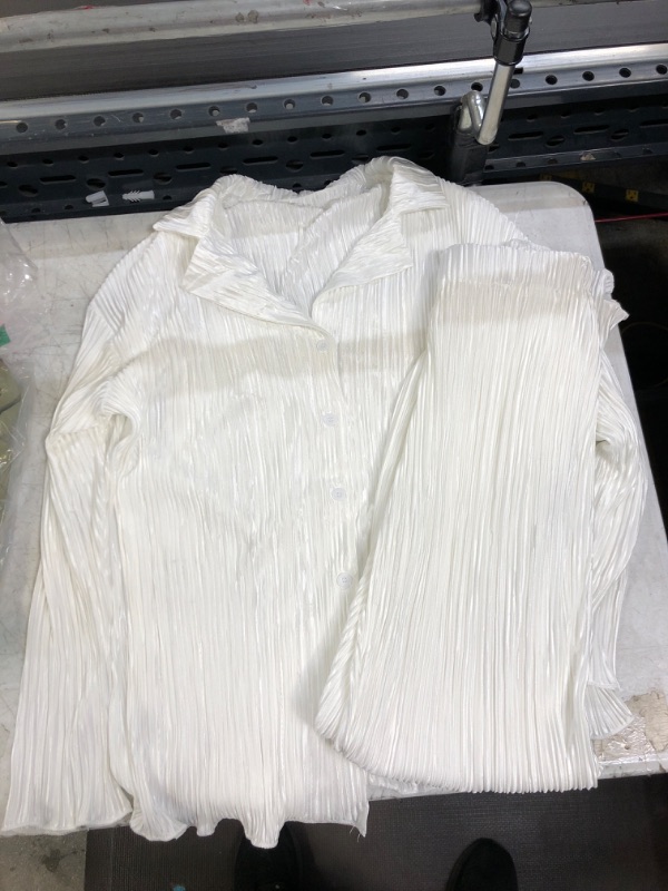 Photo 1 of 2 PIECE WHITE SET SHIRT AND PANTS SIZE S