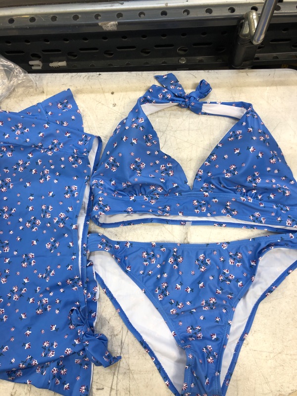 Photo 1 of 3 PIECE BLUE SWIMSUIT SIZE L 