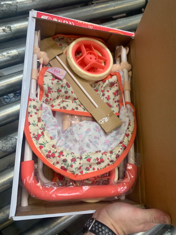 Photo 3 of The New York Doll Collection First Dolls Stroller for Kids, - one piece – Red Color for18” inch Folds for Storage - Great Gift for Toddlers Red Quilted --- Box Packaging Damaged, Item is New
