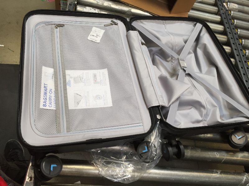 Photo 1 of BAGSMART Carry On Luggage Airline Approved, 20 Inch Lightweight Carry On Suitcase, Hard Shell Luggage with Spinner Wheels, 100% PC Rolling Suitcases for Men and Women, Silver Gray Silver Grey