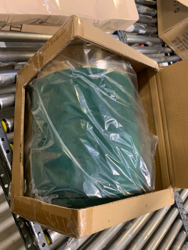Photo 1 of Adeco Storage Ottoman Velvet Round Foot Rest Stool Green --- Box Packaging Damaged, Item is New
