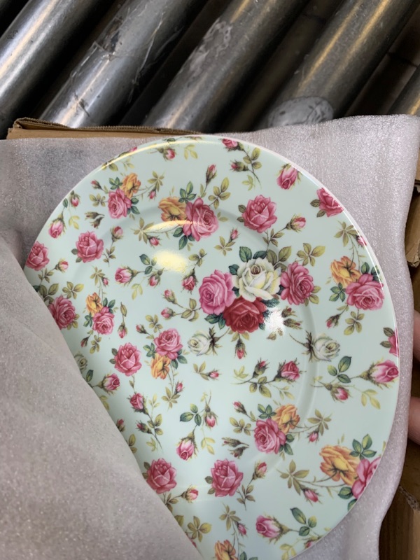 Photo 1 of 4 Pack of Small Rose Design Plates --- Box Packaging Damaged, Item is New
