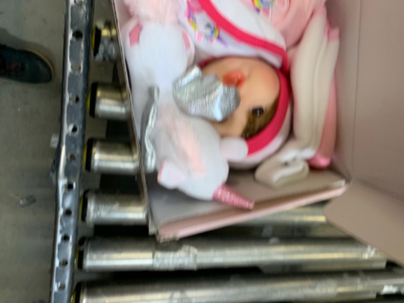 Photo 5 of Aori Reborn Baby Dolls 22 Inch Realistic Newborn Baby Girls Lifelike Weighted Baby Girl Dolls Pink Unicorn Reborn Baby Girl Dolls --- Box Packaging Damaged, Item is New
