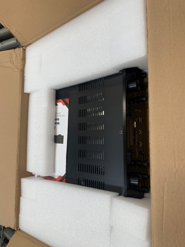 Photo 3 of Pyle PTA66BT 6-Channel 600W Bluetooth Home Audio Stereo Amplifier Receiver System --- Box Packaging Damaged, Minor Use, Missing Remote