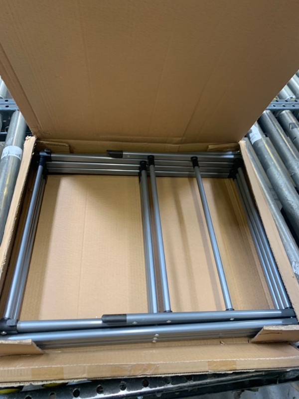 Photo 1 of 3-Tier Clothes Drying Rack - Clothes Drying Rack Folding Indoor Retractable Laundry Drying Rack, Steel Rust Protection and Accordion Design Laundry Rack, Towel Rack, Clothing Drying Dryer(Unassembled) --- Box Packaging Damaged, Minor Use
